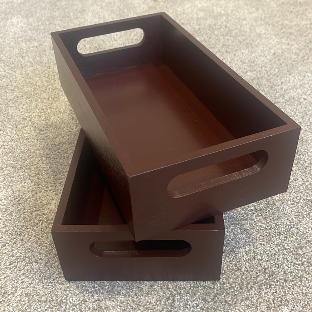 🛍️ NWOT Bamboo Storage Bins with Handles